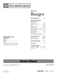 Um das Dokument anzuzeigen Americana-appliances ABS200 Bedienungsanleitung