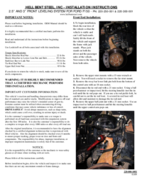Um das Dokument anzuzeigen Hell-bent-steel 2004-2012 Ford F150 2WD / 4WD 3 Leveling Kit Bedienungsanleitung