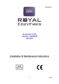 Um das Dokument anzuzeigen Crosslee C603RElectricFire Bedienungsanleitung
